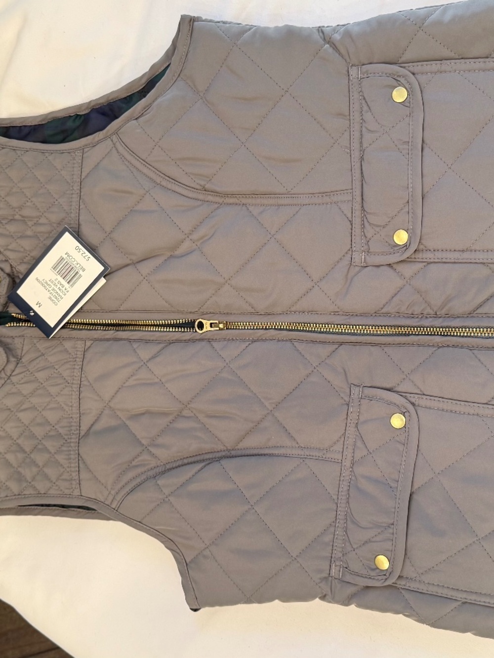 Gray Vest- Poly- Great weight. Medium. NEW